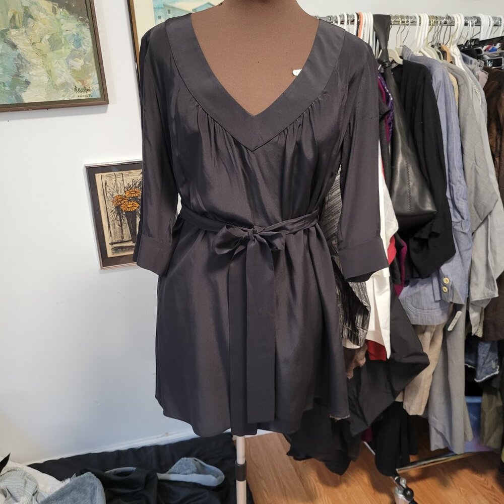 Rory Beca Jewel 100% Silk V-neck Dress Size Large